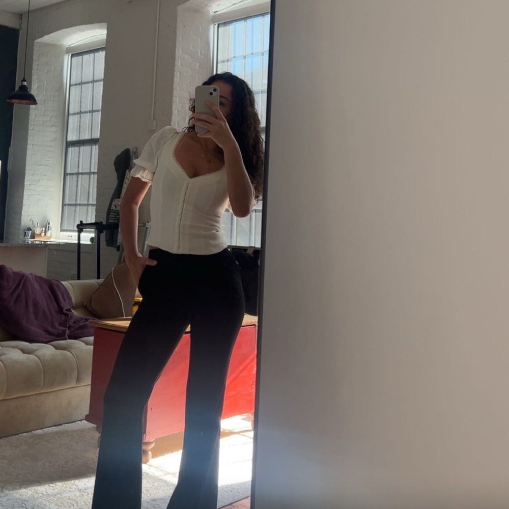 Reformation White Lace-Trimmed Corset